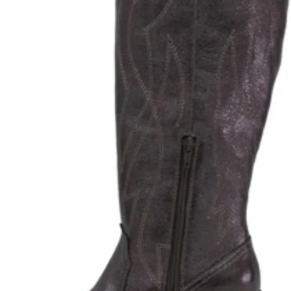 Jellypop Women's Festival Western Tall Boots Cowgirl Gunmetal Metallic Size 7.5 - Picture 3 of 5